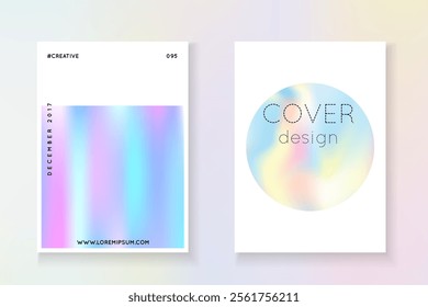 Holograph Mesh. Minimal Texture. Plastic Effect. Geometry Foil. Pastel Vector. Blue Neon Label. Business White Brochure. Violet Holograph Mesh