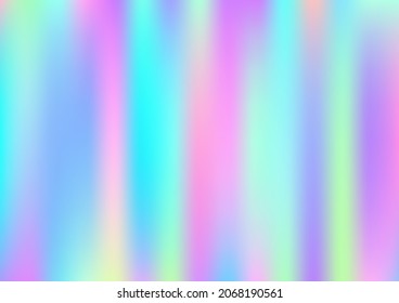 Holograph Minimal Banner. Defocused Girlie Foil Holo Teal. Rainbow Overlay Hologram Cover. Neon Graphic Overlay, 80s, 90s Music Background Pearlescent Holographic Dreamy Light Horizontal Wallpaper