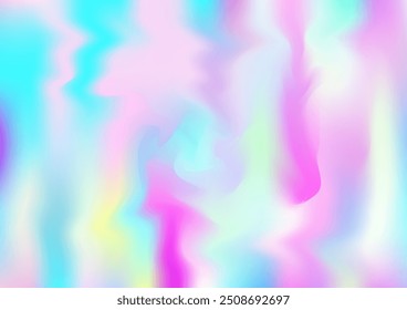 Holograph Minimal Banner. Fluorescent Holographic Liquid Light Horizontal Wallpaper Neon Paper Overlay, 80s, 90s Music Background Rainbow Overlay Hologram Cover. Gradient Girlie Foil Holo Teal.