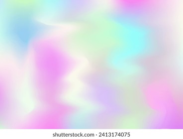 Holograph Minimal Banner. Gradient Girlie Foil Holo Teal. Pearlescent Holographic Liquid Light Horizontal Wallpaper Neon Texture Overlay, 80s, 90s Music Background Rainbow Overlay Hologram Cover.