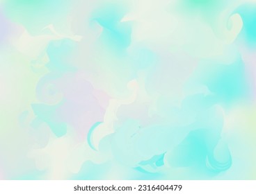 Holograph Minimal Banner. Iridescent Holographic Liquid Light Horizontal Wallpaper Gradient Girlie Foil Holo Teal. Rainbow Overlay Hologram Cover. Neon Texture Overlay, 80s, 90s Music Background