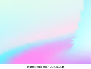 Holograph Minimal Banner. Neon Graphic Overlay, 80s, 90s Music Wallpaper Defocused Girlie Foil Holo Teal. Pearlescent Holographic Fluid Glam Horizontal Background Rainbow Overlay Hologram Cover.