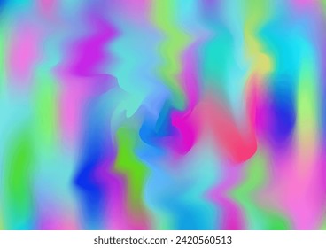 Holograph Minimal Banner. Neon Graphic Overlay, 80s, 90s Music Wallpaper Pearlescent Holographic Fluid Girlie Horizontal Background Defocused Girlie Foil Holo Teal. Rainbow Overlay Hologram Cover.