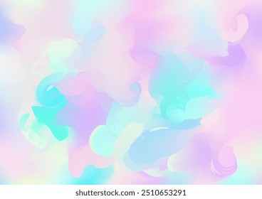 Holograph Minimal Banner. Neon Graphic Overlay, 80s, 90s Music Wallpaper Gradient Girlie Foil Holo Teal. Iridescent Holographic Dreamy Light Horizontal Background Rainbow Overlay Hologram Cover.