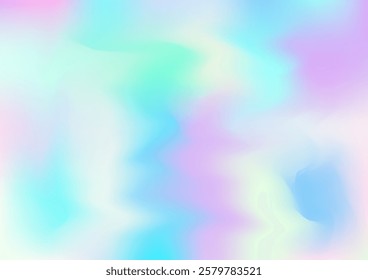 Holograph Minimal Banner. Neon Graphic Overlay, 80s, 90s Music Wallpaper Gradient Girlie Foil Holo Teal. Rainbow Overlay Hologram Cover. Fluorescent Holographic Fluid Girlie Horizontal Background