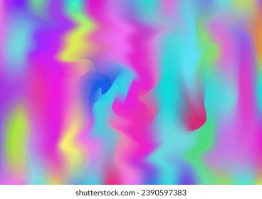 Holograph Minimal Banner. Neon Paper Overlay, 80s, 90s Music Background Pearlescent Holographic Liquid Light Horizontal Wallpaper Defocused Girlie Foil Holo Teal. Rainbow Overlay Hologram Cover.