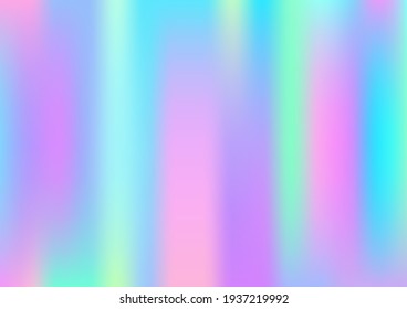 Holograph Minimal Banner. Rainbow Overlay Hologram Cover. Gradient Girlie Foil Holo Teal. Neon Paper Overlay, 80s, 90s Music Background Fluorescent Holographic Fluid Glam Horizontal Wallpaper