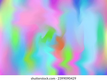 Holograph Minimal Banner. Rainbow Overlay Hologram Cover. Neon Graphic Overlay, 80s, 90s Music Background Defocused Girlie Foil Holo Teal. Pearlescent Holographic Liquid Girlie Horizontal Wallpaper