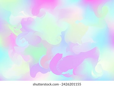 Holograph Minimal Banner. Rainbow Overlay Hologram Cover. Iridescent Holographic Dreamy Glam Horizontal Background Defocused Girlie Foil Holo Teal. Neon Graphic Overlay, 80s, 90s Music Wallpaper