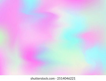 Holograph Minimal Banner. Rainbow Overlay Hologram Cover. Defocused Girlie Foil Holo Teal. Pearlescent Holographic Fluid Glam Horizontal Wallpaper Neon Paper Overlay, 80s, 90s Music Background