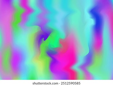 Holograph Minimal Banner. Unfocused Girlie Foil Holo Teal. Rainbow Overlay Hologram Cover. Iridescent Holographic Dreamy Light Horizontal Background Neon Paper Overlay, 80s, 90s Music Wallpaper