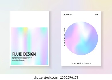 Holograph Pattern. Colourful Pearl Brochure. Pastel Concept. Hologram Presentation. Violet Minimal Cover. Iridescent Fluid. Modern Design. Pink Holograph Pattern