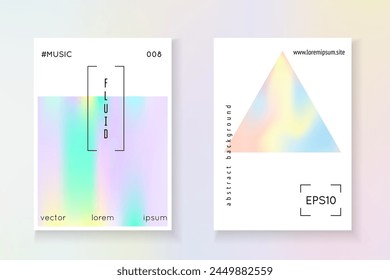 Holograph Pattern. Pastel Concept. Memphis Screen. Minimalist Poster. Colorful 90s Illustration. Color Presentation. Violet Rainbow Paper. Purple Holograph Pattern