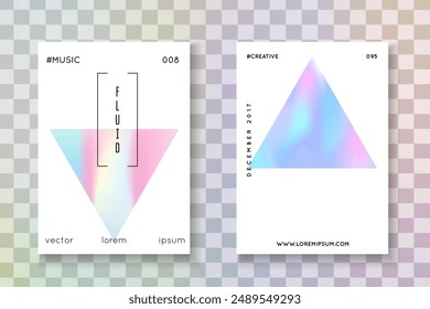 Holograph Pattern. Pink Geometry Cover. Vintage Screen. Digital Design. Iridescent Poster. Isolated Retro Illustration. Geometric Presentation. Blue Holograph Pattern