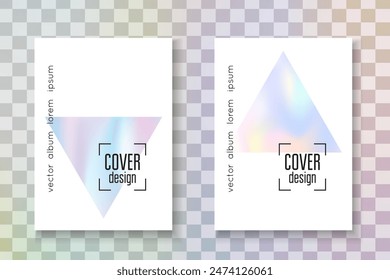 Holografie-Präsentation. Geometrie-Folie. Bunte weiße Illustration. In: Fashion Banner. In: Blue Minimalist Flyer. Digitales Konzept. Perlmuttmuster. Präsentation eines rosa Hologramms
