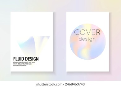 Holograph Shape. Colourful Pearl Backdrop. Chrome Banner. Gradient Poster. Fashion Vector. Pink Iridescent Flyer. Abstract Fluid. Violet Holograph Shape