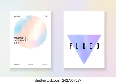 Holograph Shape. Hologram Pattern. Memphis Effect. Minimalist Presentation. Colorful 90s Template. Plastic Design. Blue Gradient Cover. Purple Holograph Shape