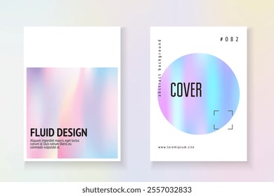 Holograph Texture. Gradient Fluid. Pastel Banner. Abstract Shape. Purple Spectrum Flyer. Colorful Retro Backdrop. Digital Effect. Blue Holograph Texture