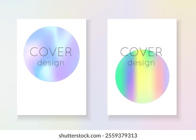 Holograph Texture. Isolated Prism Illustration. Gradient Shape. Blue Geometric Label. Iridescent Mesh. Vintage Effect. Memphis Banner. Purple Holograph Texture