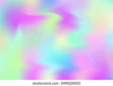 Holograph Trendy Banner. Gradient Girlie Foil Holo Teal. Pearlescent Holographic Fluid Girlie Horizontal Wallpaper Rainbow Overlay Hologram Cover. Neon Graphic Overlay, 80s, 90s Music Background
