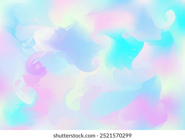 Banner da Holograph Trendy. Neon Paper Overlay, 80s, 90s Music Wallpaper Pearlescent Holográfico Dreamy Girlie Horizontal Background Rainbow Overlay Hologram Cover. Gradiente Girlie Foil Holo Teal.