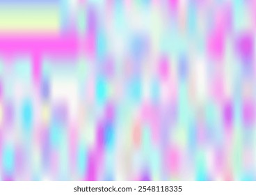 Holograph Trendy Banner. Neon Paper Overlay, 80s, 90s Music Background Defocused Girlie Foil Holo Teal. Rainbow Overlay Hologram Cover. Fluorescent Holographic Fluid Glam Horizontal Wallpaper