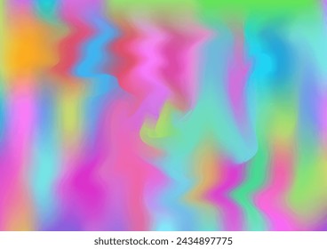Holograph Trendy Banner. Neon Texture Overlay, 80s, 90s Music Background Unfocused Girlie Foil Holo Teal. Fluorescent Holographic Fluid Glam Horizontal Wallpaper Rainbow Overlay Hologram Cover.