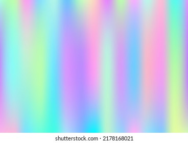 Holograph Trendy Banner. Pearlescent Holographic Liquid Girlie Horizontal Wallpaper Defocused Girlie Foil Holo Teal. Neon Texture Overlay, 80s, 90s Music Background Rainbow Overlay Hologram Cover.