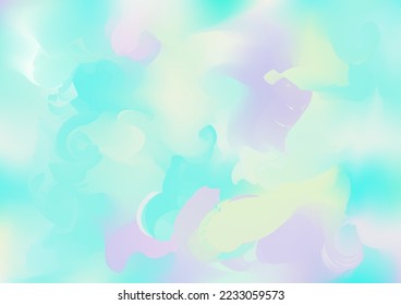 Holograph Trendy Banner. Rainbow Overlay Hologram Cover. Neon Graphic Overlay, 80s, 90s Music Wallpaper Iridescent Holographic Fluid Glam Horizontal Background Gradient Girlie Foil Holo Teal.