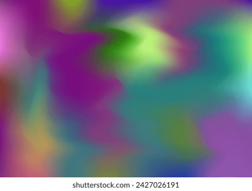 Holograph Trendy Banner. Rainbow Overlay Hologram Cover. Defocused Girlie Foil Holo Teal. Pearlescent Holographic Dreamy Light Horizontal Background Neon Graphic Overlay, 80s, 90s Music Wallpaper