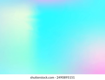 Holograph Anuncio de moda. Tapa del holograma superpuesta del arco iris. Superposición gráfica de neón, 80, 90 Fondo de la música Gradiente Girlie Foil Holo Teal. Fondo de pantalla Horizontal Fluorescente Holográfico Líquido Girlie