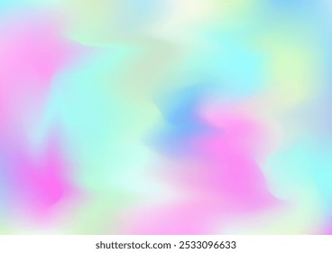Holograph Trendy Banner. Unfocused Girlie Foil Holo Teal. Neon Paper Overlay, 80s, 90s Music Background Rainbow Overlay Hologram Cover. Iridescent Holographic Fluid Girlie Horizontal Wallpaper