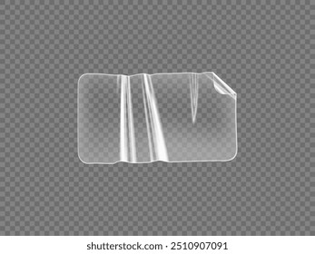 Ilustración vectorial de ondas de holograma. Esta pegatina de plástico transparente transparente presenta curvas suaves y un diseño moderno, ideal para una variedad de proyectos creativos.