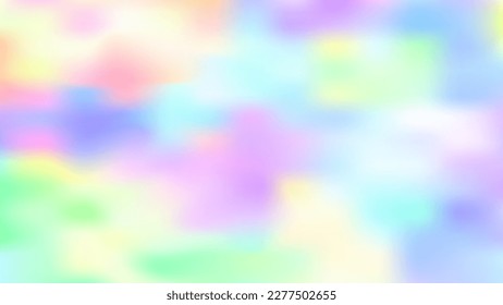 Holograph y2k background Holo minimal banner. Neon iridescent liquid light poster Holographic horizontal wallpaper texture 80s, 90s rainbow vibrant colors cover. Gradient blurred foil EPS