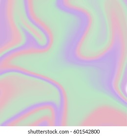 Holographic abstract background. Blur colorful pattern. Vector hologram illustration for trendy modern design. Pastel color palette.