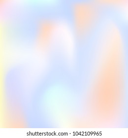 Holographic abstract background. Bright holographic backdrop with gradient mesh. 90s, 80s retro style. Pearlescent graphic template for banner, flyer, cover design, mobile interface, web app.