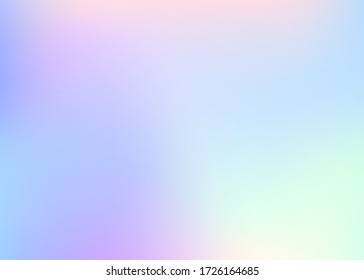 Holographic abstract background. Bright holographic backdrop with gradient mesh. 90s, 80s retro style. Pearlescent graphic template for brochure, banner, wallpaper, mobile screen.