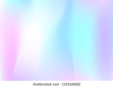Holographic abstract background. Colorful holographic backdrop with gradient mesh. 90s, 80s retro style. Iridescent graphic template for brochure, flyer, poster design, wallpaper, mobile screen.