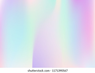 Holographic abstract background. Colorful holographic backdrop with gradient mesh. 90s, 80s retro style. Iridescent graphic template for banner, flyer, cover design, mobile interface, web app.