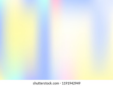Holographic abstract background. Colorful holographic backdrop with gradient mesh. 90s, 80s retro style. Iridescent graphic template for banner, flyer, cover design, mobile interface, web app.