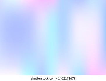 Holographic abstract background. Colorful holographic backdrop with gradient mesh. 90s, 80s retro style. Pearlescent graphic template for book, annual, mobile interface, web app.