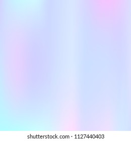 Holographic abstract background. Futuristic holographic backdrop with gradient mesh. 90s, 80s retro style. Pearlescent graphic template for brochure, flyer, poster design, wallpaper, mobile screen.