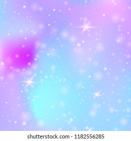 Holographic abstract background. Futuristic holographic backdrop with gradient mesh. 90s, 80s retro style. Pearlescent graphic template for banner, flyer, cover design, mobile interface, web app.