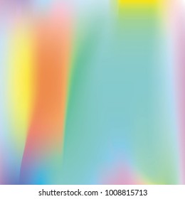 Holographic abstract background. Futuristic Gradient backdrop with holographic mesh. 90s, 80s retro style. Iridescent graphic template for banner, flyer, cover design, mobile interface, web app.