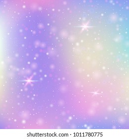 Holographic abstract background. Liquid holographic backdrop with gradient mesh. 90s, 80s retro style. Iridescent graphic template for brochure, flyer, poster design, wallpaper, mobile screen.
