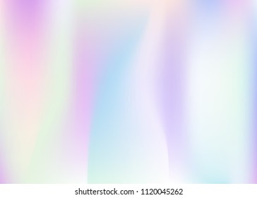 Holographic abstract background. Liquid holographic backdrop with gradient mesh. 90s, 80s retro style. Iridescent graphic template for brochure, banner, wallpaper, mobile screen.