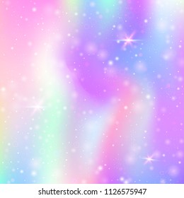 Holographic abstract background. Liquid holographic backdrop with gradient mesh. 90s, 80s retro style. Pearlescent graphic template for banner, flyer, cover design, mobile interface, web app.
