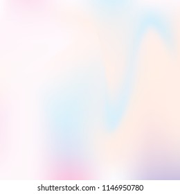 Holographic abstract background. Liquid holographic backdrop with gradient mesh. 90s, 80s retro style. Pearlescent graphic template for brochure, flyer, poster design, wallpaper, mobile screen.