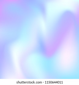 Holographic abstract background. Liquid holographic backdrop with gradient mesh. 90s, 80s retro style. Iridescent graphic template for brochure, flyer, poster design, wallpaper, mobile screen.
