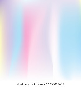 Holographic abstract background. Liquid holographic backdrop with gradient mesh. 90s, 80s retro style. Iridescent graphic template for brochure, flyer, poster design, wallpaper, mobile screen.